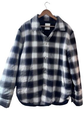Sandro Grunge Black&White Plaid Lightweight Shirt Jacket Size EU XL, US L NWT